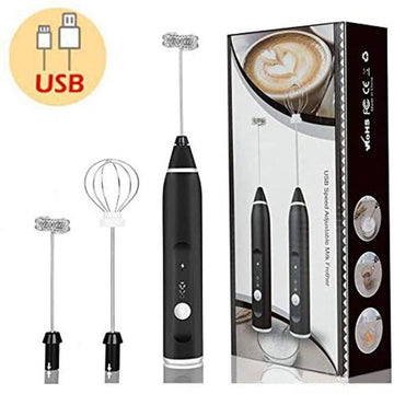 Handheld Electric Milk Frother Whisk Egg Beater USB Rechargeable