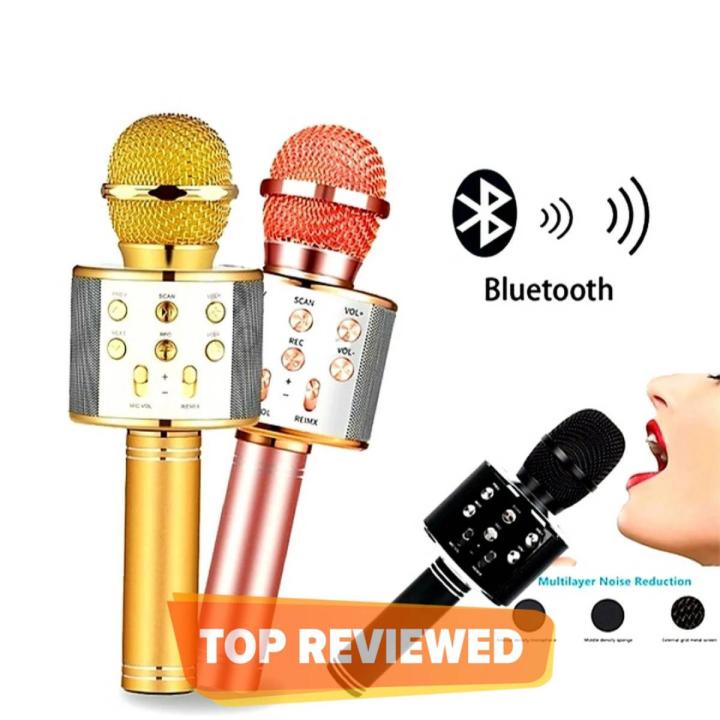 WS-858 Wireless Bluetooth Handheld Portable Karaoke Mic Speaker KTV Microphone