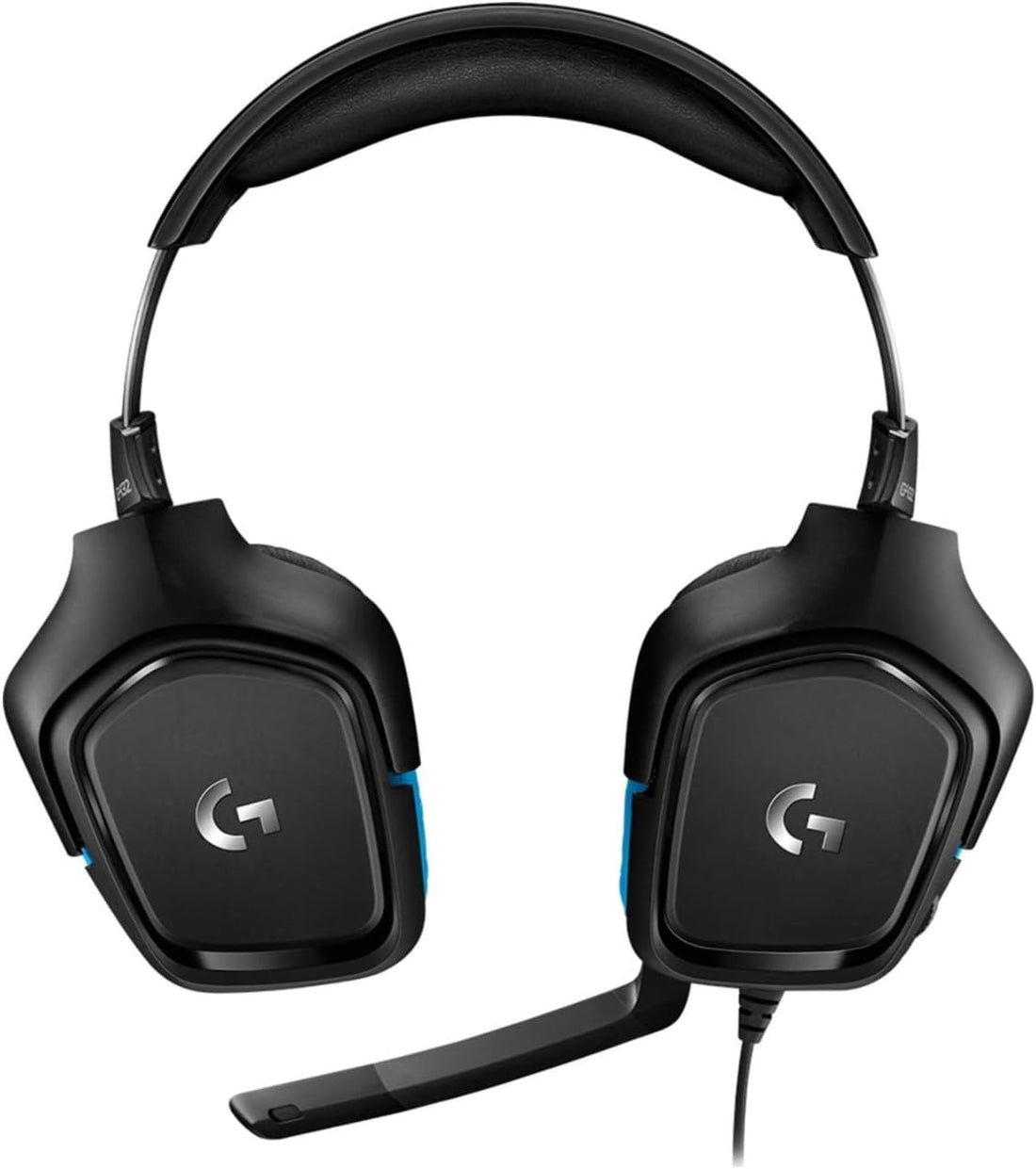 Logitech G432 Wired Gaming Headset, 7.1 Surround Sound, DTS Headphone:X 2.0, Flip-to-Mute Mic, PC (Leatherette) Black/Blue