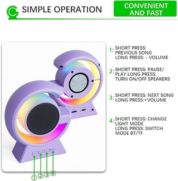 RGB Ambient Bluetooth Speaker with Colorful LED Light
