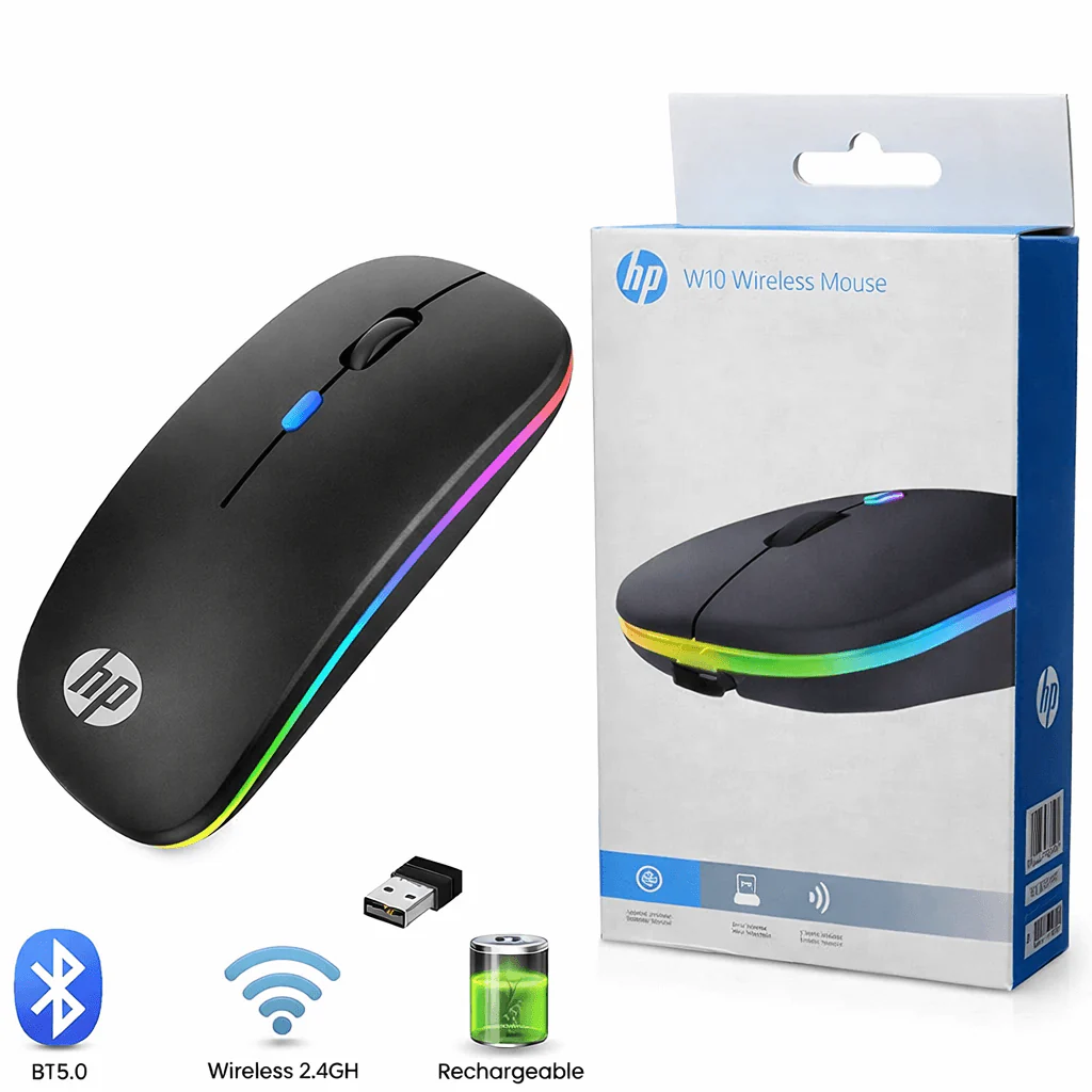 HP W10 RGB Wireless Rechargeable Mouse 🖱️