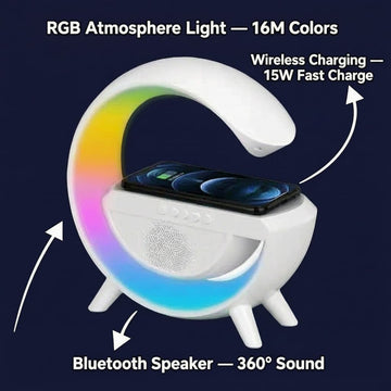 LED Wireless Charger Speaker RGB
3-in-1 Bluetooth Speaker Wireless Charger
RGB Atmosphere Lamp Wireless Charger Pakistan
Smart Desk Lamp Wireless Charging Speaker